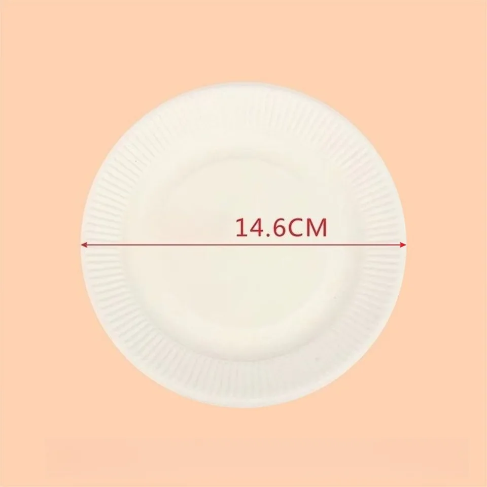 50 Stück Pappteller, Einweg-Partygeschirr, Knochenspuckplatte, Picknickplatte, Kinderzeichnung, DIY, weißer Karton, Decora – Detail 4