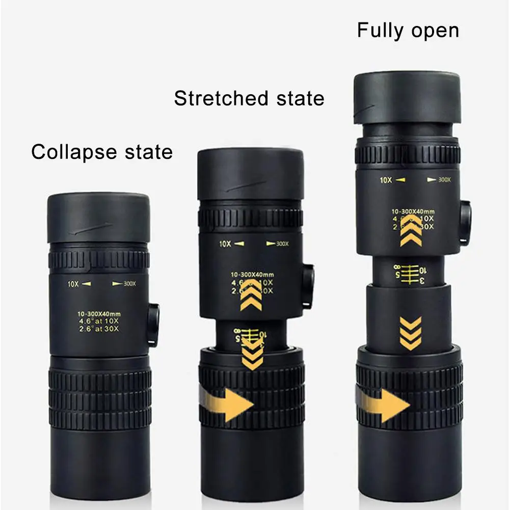 10-300X Zoom Metal HD Powerful Binoculars Long Range Quality Portable Professional Telescope Monocular For Hunting E8Z6