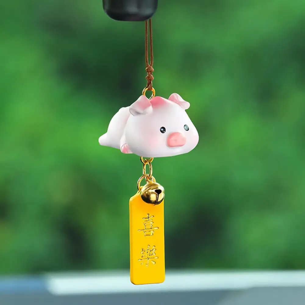 Car Hanging Pendant  Cute Blessing Characters Long Lasting  Adorable Pig Hanging Pendant Decor Car Accessories