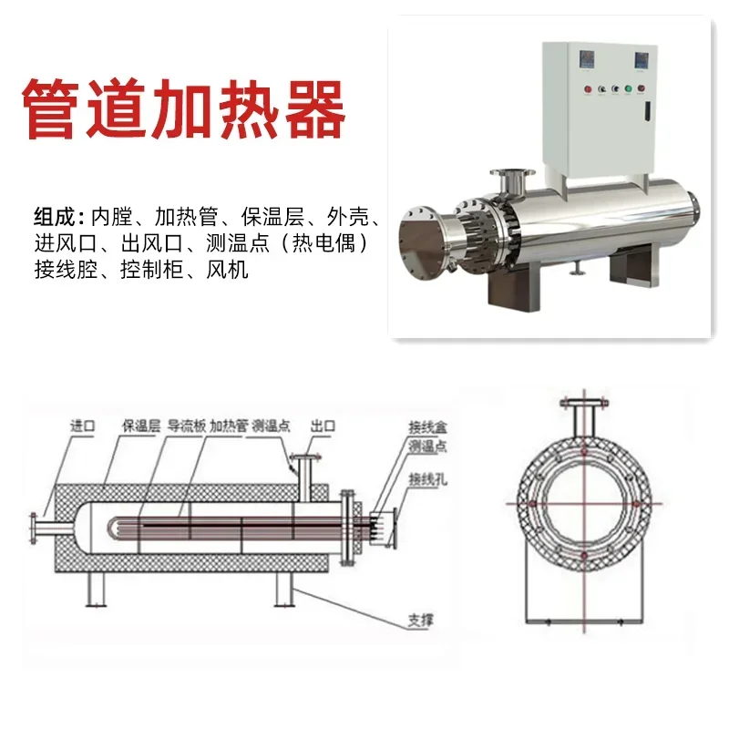 High pressure auxiliary circulation electric heater air water nitrogen liquid heater tube