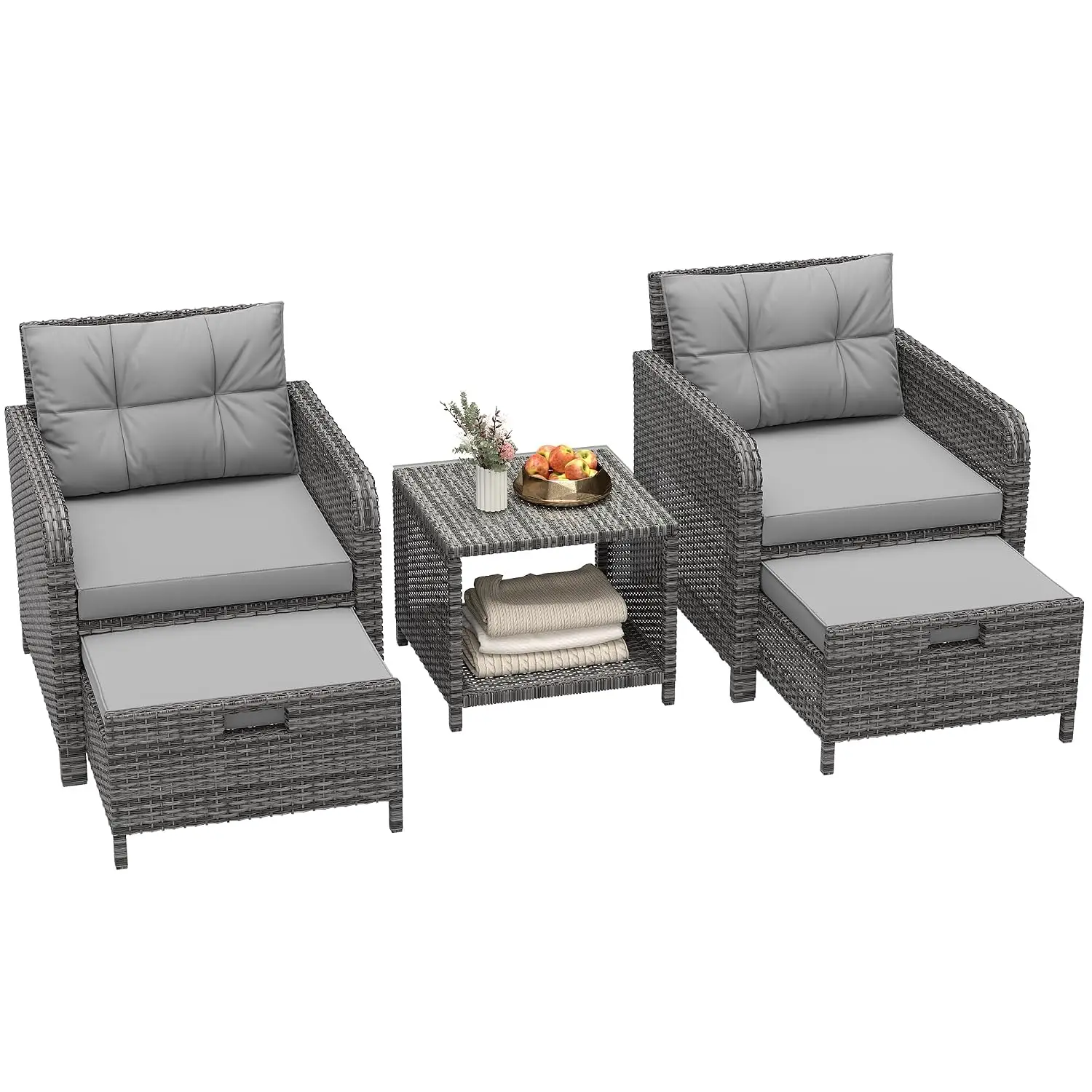 5-Piece Wicker Patio Furniture Set 8