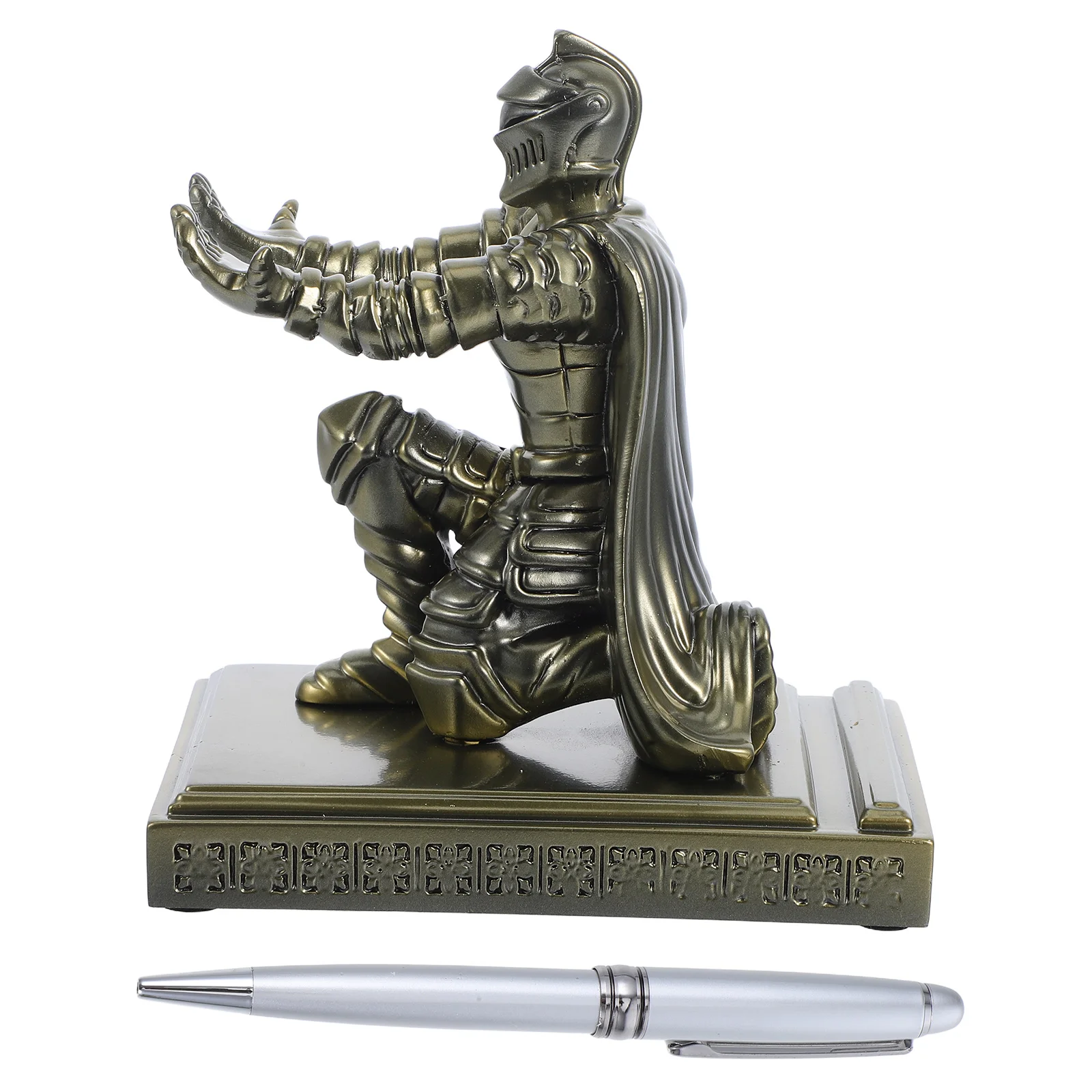 

Retro Soldier Pen Stand Resin Armored Knight Pencil Holder Medieval Warrior Desk Decor Unique Office Accessories Organizer