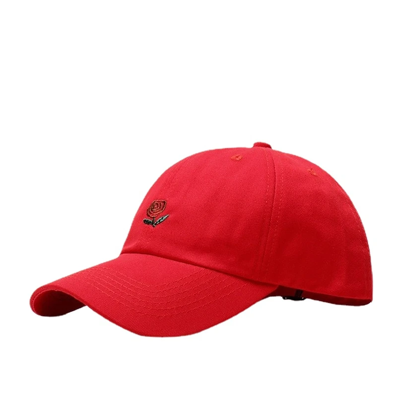 Summer Baseball Cap Rose Embroidery Outdoor Sports Cotton Snapback Hats for Men Women Fashion Comfortable Sunshade Couple Hat