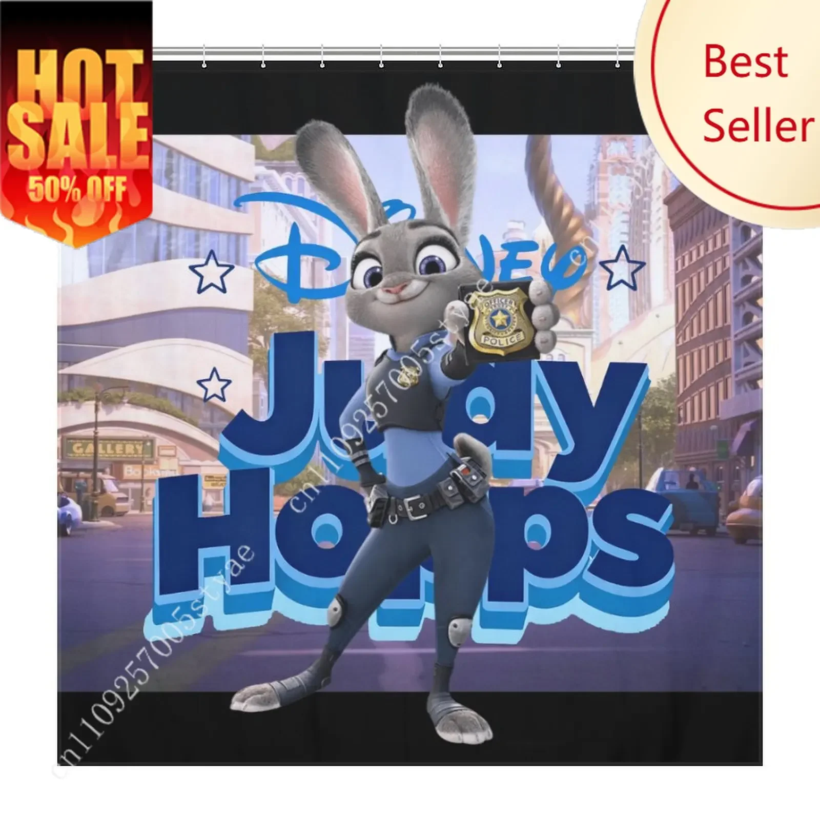 

Judy Hopps Shower Curtain Disney Cartoon Movie Kids Cute Animal Bathroom Home Party Decor Waterproof Custom Bath Curtain