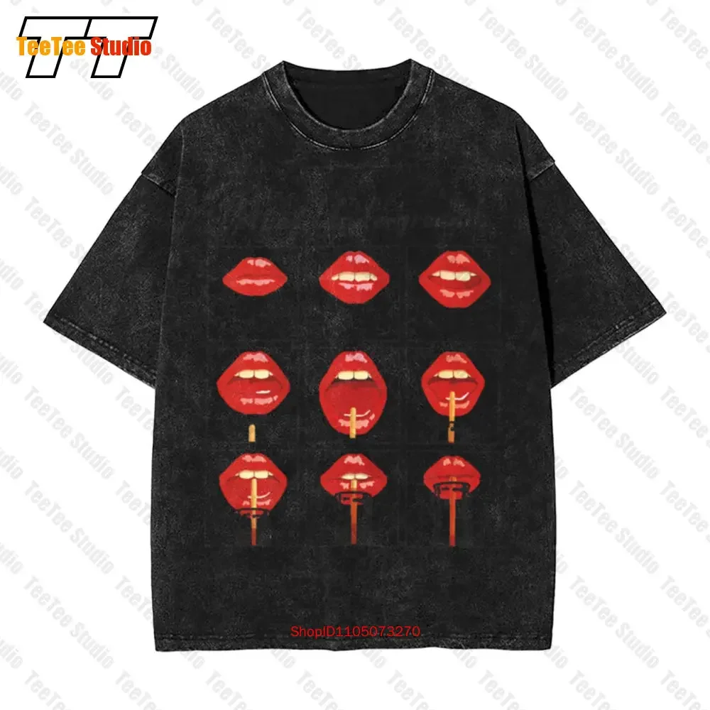 Velvet Underground Featuring Nico Lips Drinking Rock Band Vintage Oversized T-Shirt DOBR