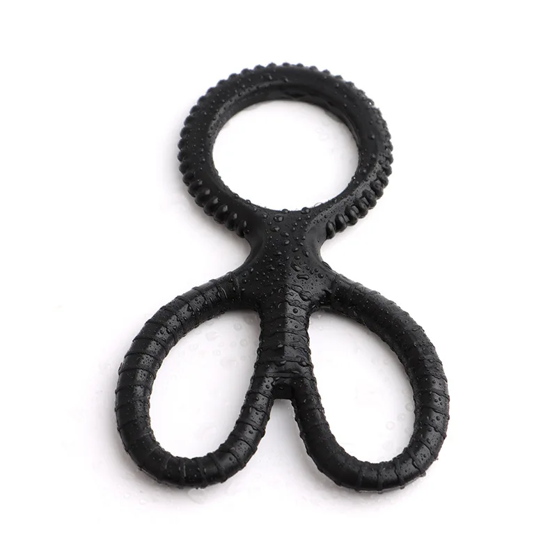 Anillos de silicona para el pene, jaula de castidad para el escroto, Bondage, retraso de eyaculación, juguete sexual para hombres, novedad