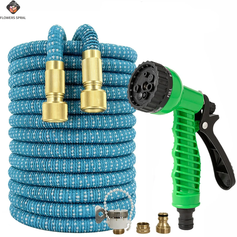 High Quality Flexible Expandable Garden Hose 25-125FT, High-Pressure Spray Gun, 7 Functions, Car Wash Hose, Garden Supplies