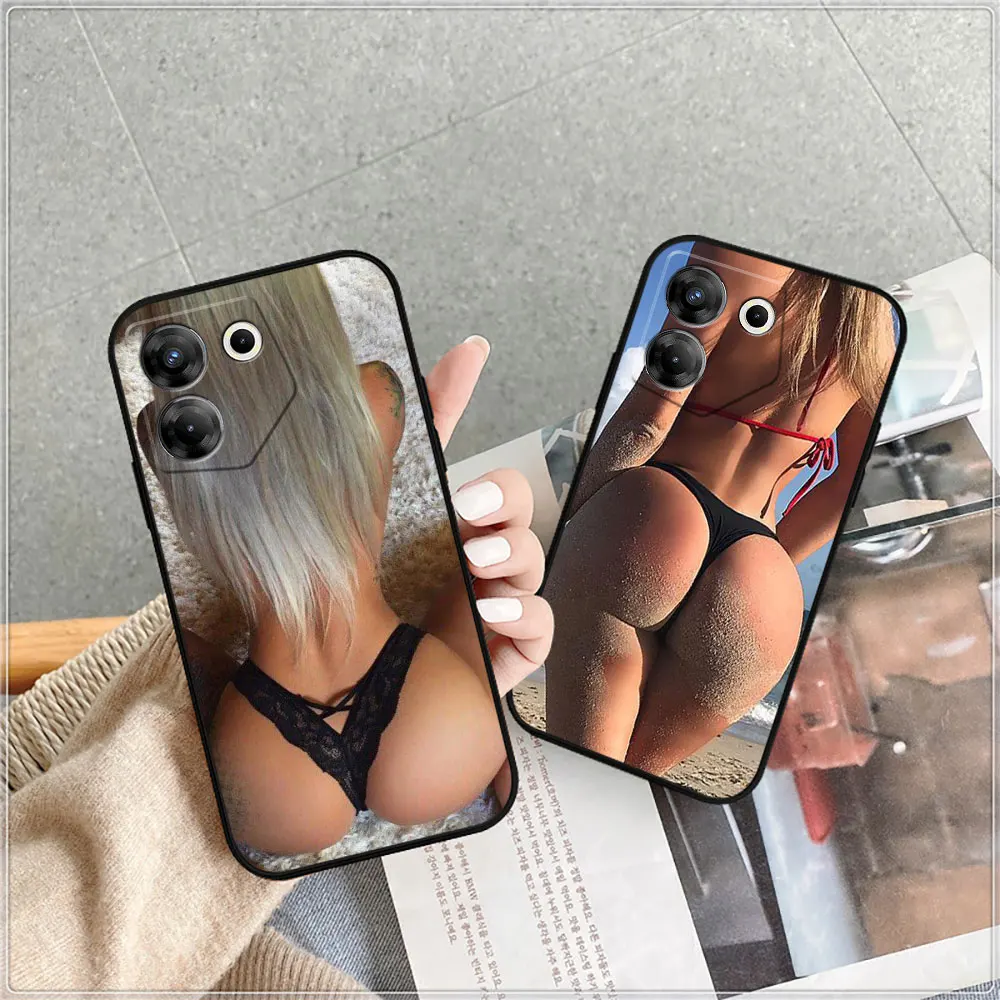 Sexy AHot Ass Bikini Girl lady Phone Case For Infinix Tecno Camon 20 19 16 Pova 6 5 4 Neo 2 Smart 8 7 6 5 Zero 30 20 8 Pro Cover