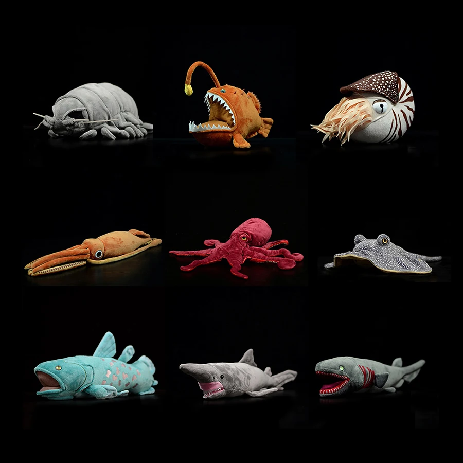 Soft  Isopod Octopus Fish Stuffed Toys Realistic Aquarium Sea Animals Manta Nautilus Goblin Shark Plush Toy Gifts