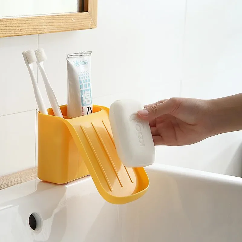 

Creative Wall Soap Rack Toilet Multi-functional Soap Box Drainage And Toiletries Storage Soap Box Without Punching