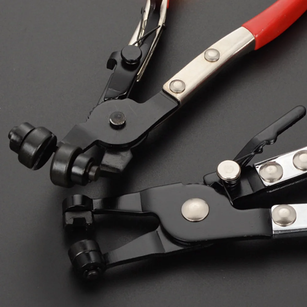 

Bend Type Hose Clamp Pliers High Carbon Steel Rubber Handles Flexible Cable Compact Head For Tight Spaces Automotive Repair Tool