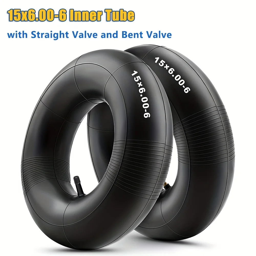 

15x6.00-6 Inner Tubes with Straight Valve and Bent Valve, 6.00-6 Butyl Heavy Duty Inner Tube for Quad Electric Scooter Parts