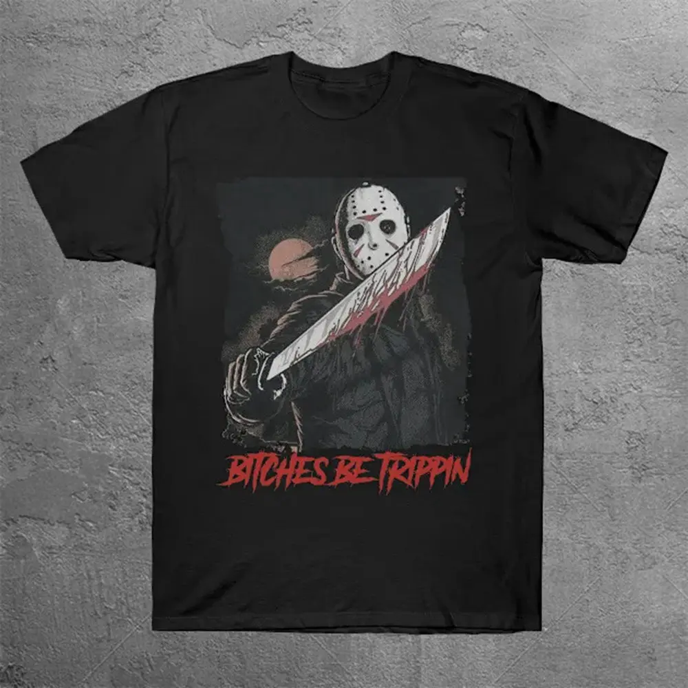 

Винтажная рубашка на Хэллоуин, футболка из фильма ужасов «Джейсон Вурхис», M0036, мужская летняя уличная футболка