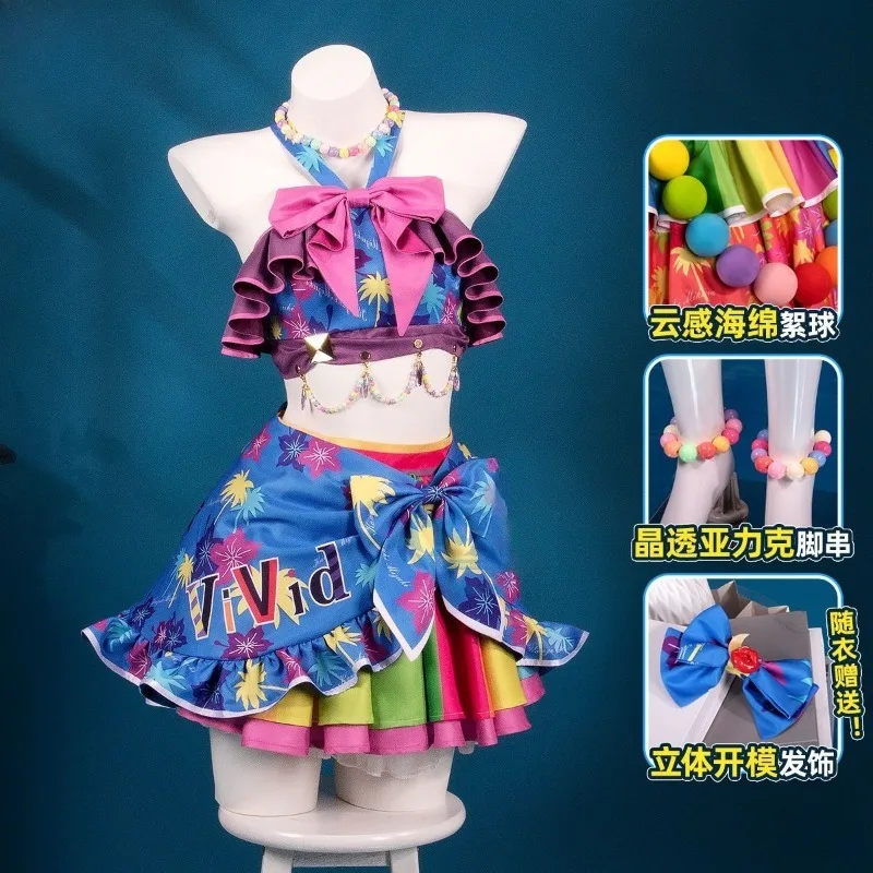 【البيع المسبق】 أزياء ناتسوكي ميكورو كانزاكي ميزوكي التأثيرية أنيمي أيكاتسو! الزي الصيفي الألوان ملابس السباحة كرنفال حزب اللباس