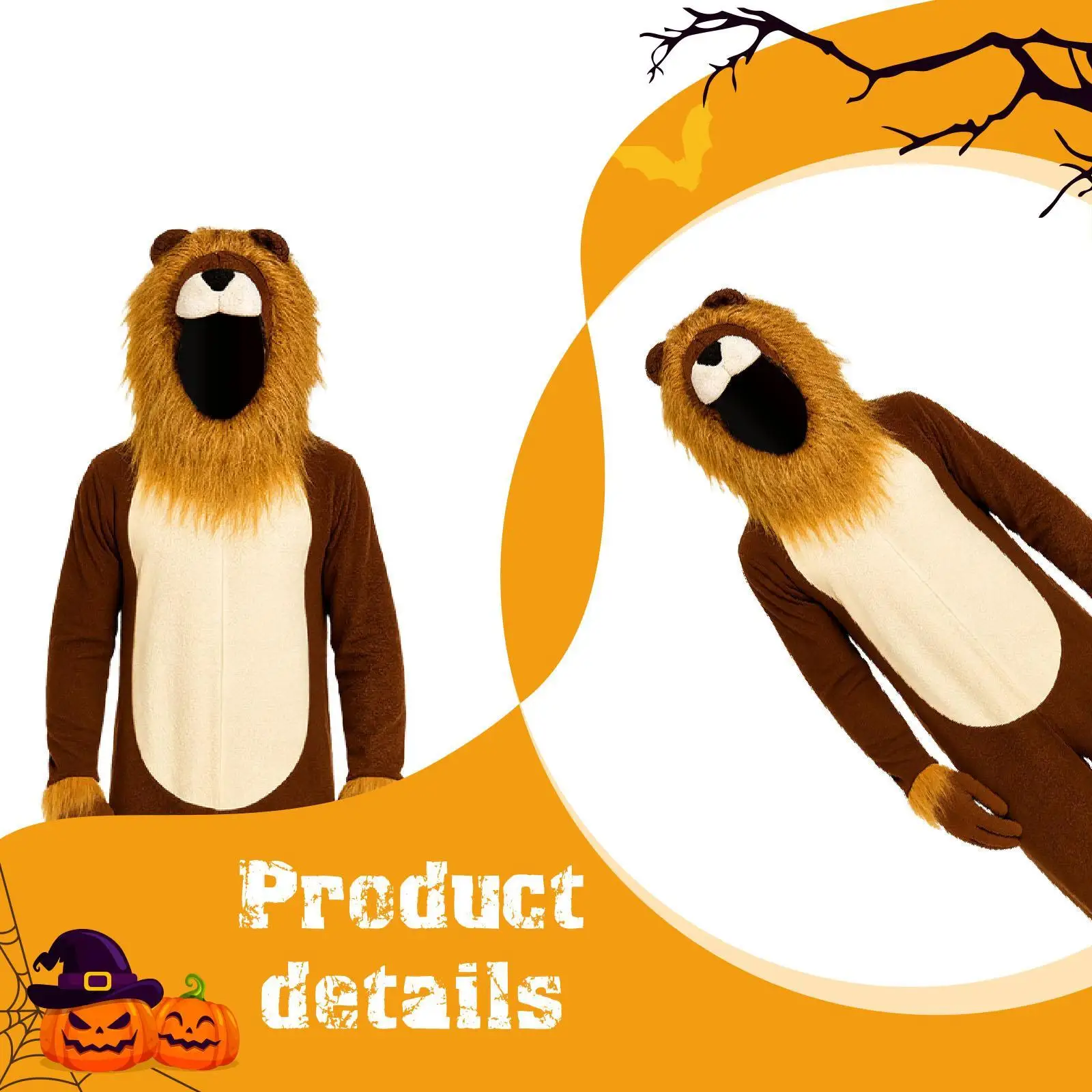 Halloween Lion Costume for Adults Performance Festival Funny Role Play Clothes