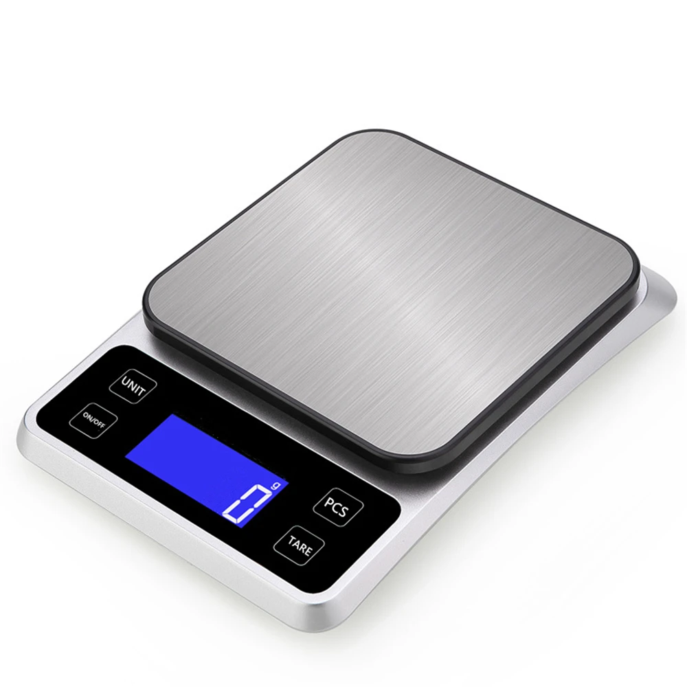Digital Kitchen Scale 10KG/1g 5KG/0.1g Smart Food Scale USB Rechargeable Household Baking Weighing Tools Stainless Steel Panel