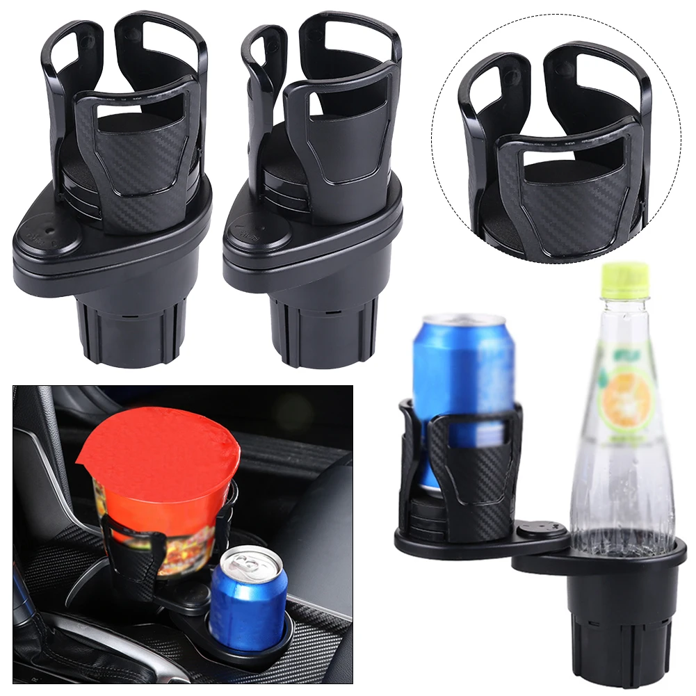 2 In 1 Car Cup Holder Expander with Adjustable Base Cup Adapter Organizer Stand Shockproof Vehicle-Mounted Slip-proof Cup Holder