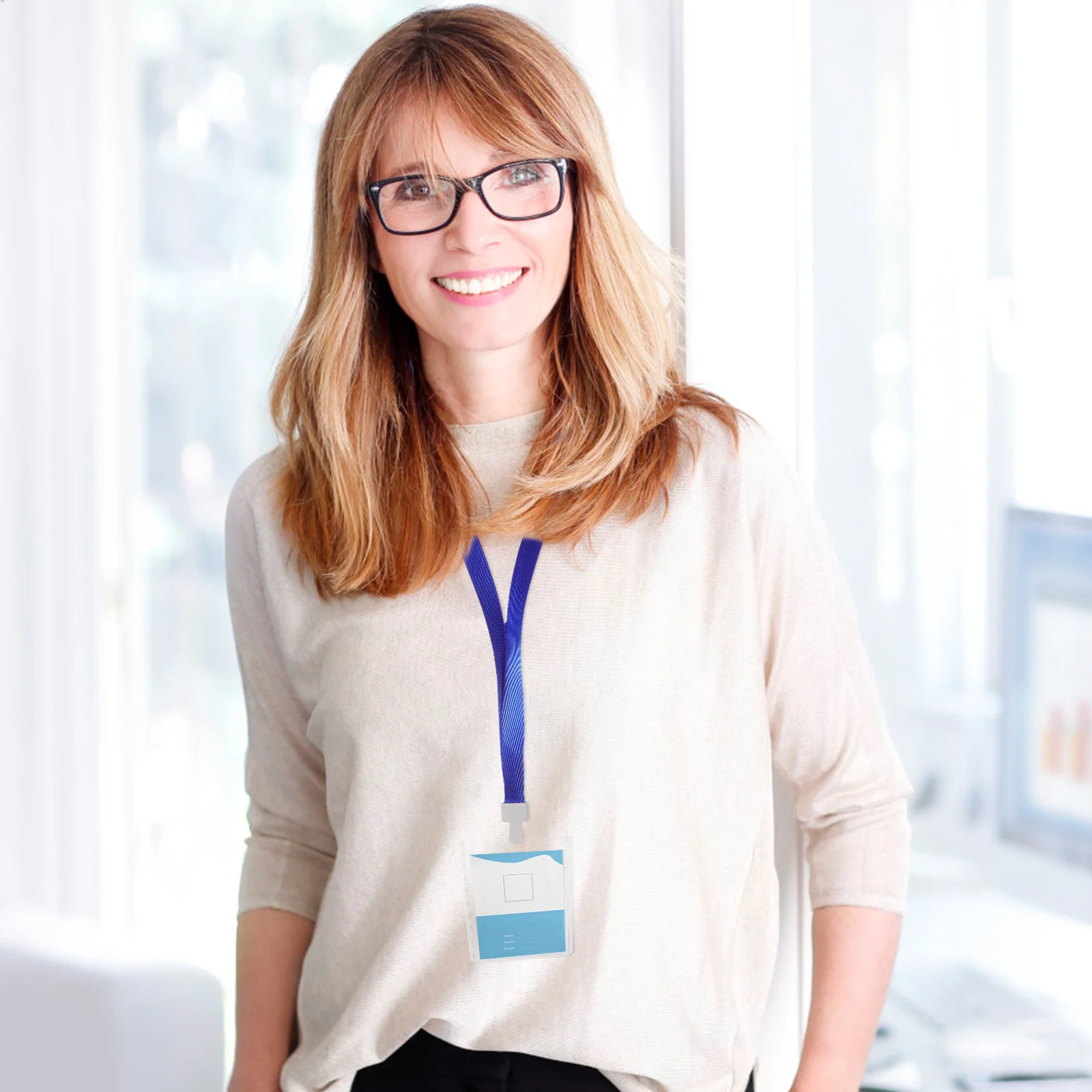 10 قطعة حامل بطاقة الهوية واضحة شارة عمودية كم غطاء حماية شفاف لبطاقات العمل اسم شارة العمل #1