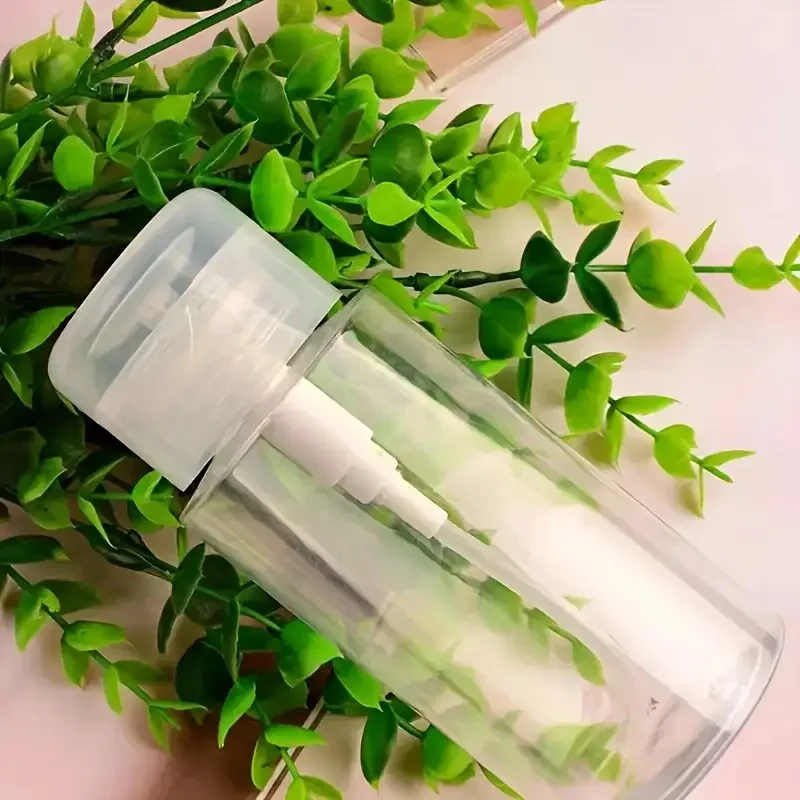 زجاجة مضخة شفافة لإزالة طلاء الأظافر، حاوية مستحضرات تجميل محمولة بحجم مناسب للسفر، سهلة الاستخدام بيد واحدة #5