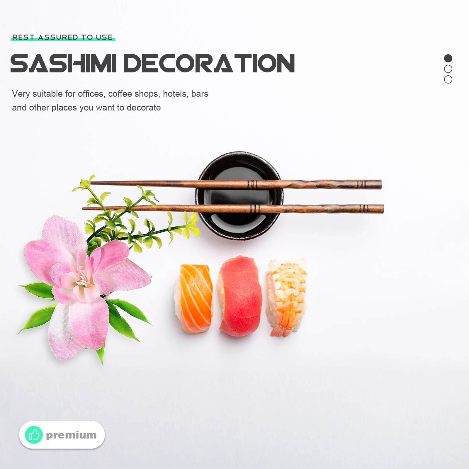 

4Pcs Orchid Plate Decorations Artificial Flower Ornaments Sushi Serving Plate Flowers Food Decor Live Succulents Plants