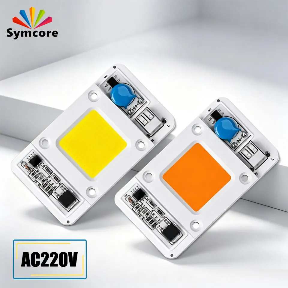 1Pcs AC110V AC220V Dimmable LED COB Lamp Chip 50W White Red Green Blue Full Spectrum Smart IC Driver For DIY Flood Lighting
