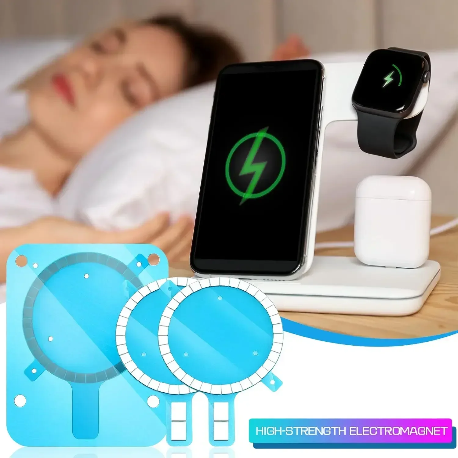 10-1PCS Strong Magnetic Ring Wireless Charging Magnet Circle Sticker Metal Magnet Plate Sheet for Magsafe IPhone 17 16 15