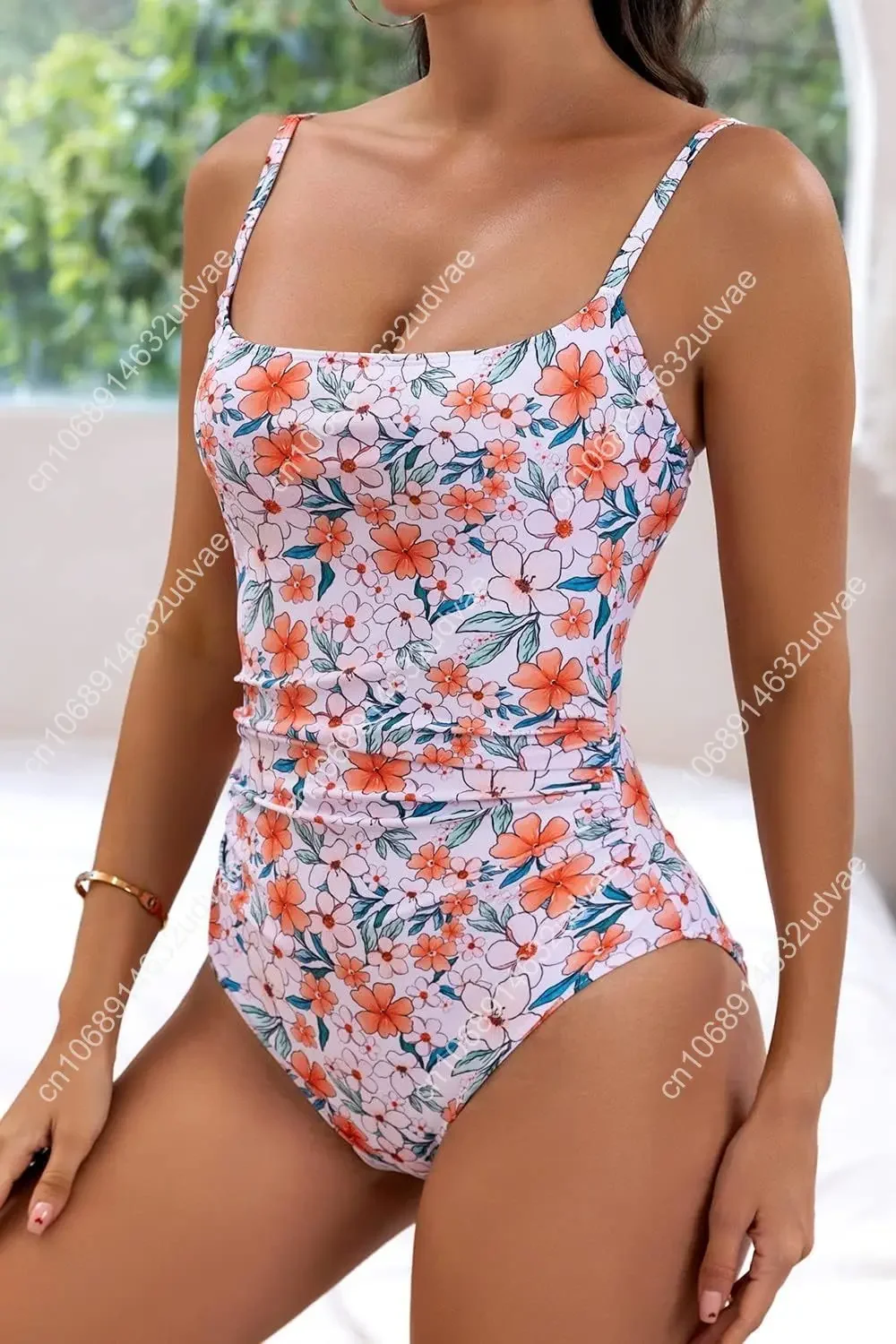 Eomenie Women's One Piece Swimsuits Tummy Control Ruched Bathing Suit 1 Piece Swimwear view 3