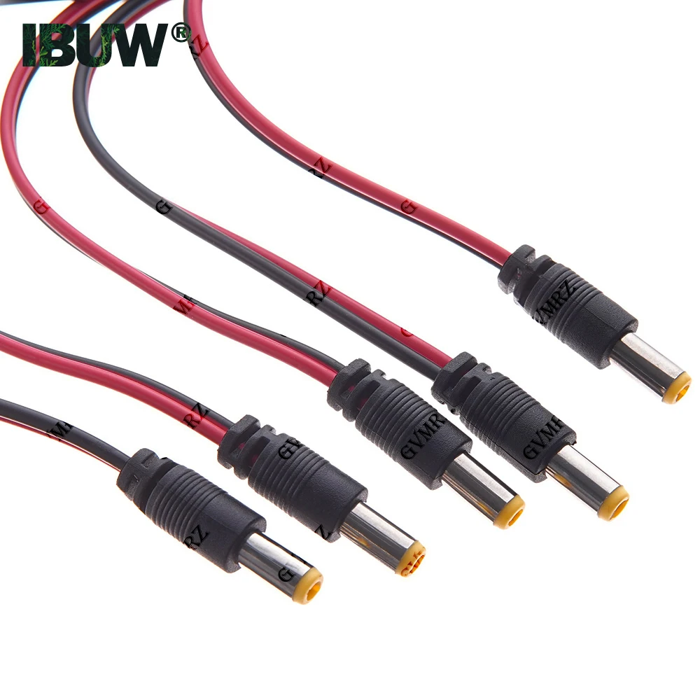 5PCS 12V Plug DC Power 5.5*2.1mm 5.5x2.1 Male Female Cable  DC Adapter Cable Plug Connector For CCTV Camera DC Plug 5.5x2.1