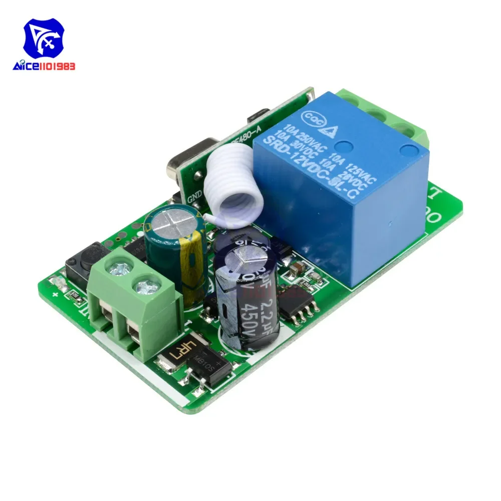 diymore AC 85-220V 10A 315MHZ 433MHz 1Ch One Channel Wireless RF Remote Control Board Transmitter Receiver Relay Switch Module