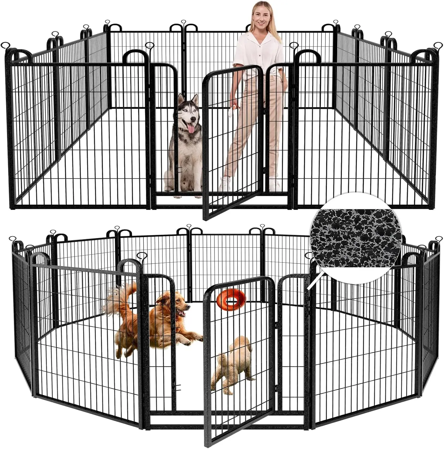 Dog Playpen Outdoor Extra Wide 12 Panels Heavy Duty Dog Fence 40