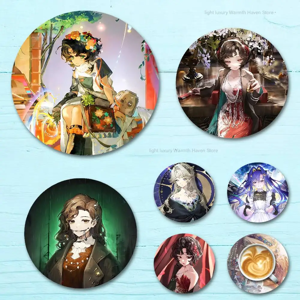 Game R-Reverse 1999 Heat Resistant Round Wooden Coasters Non-slip Drink Cafe Decoration 2D Flat Color Print Coasters