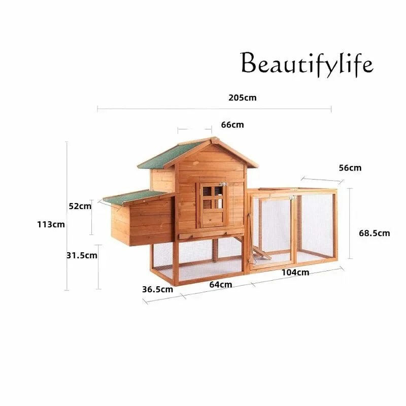 DA Outdoor chicken cage household large nest pigeon pet breeding solid wood cat house kennel rabbit double-storey outdoor villa view 3