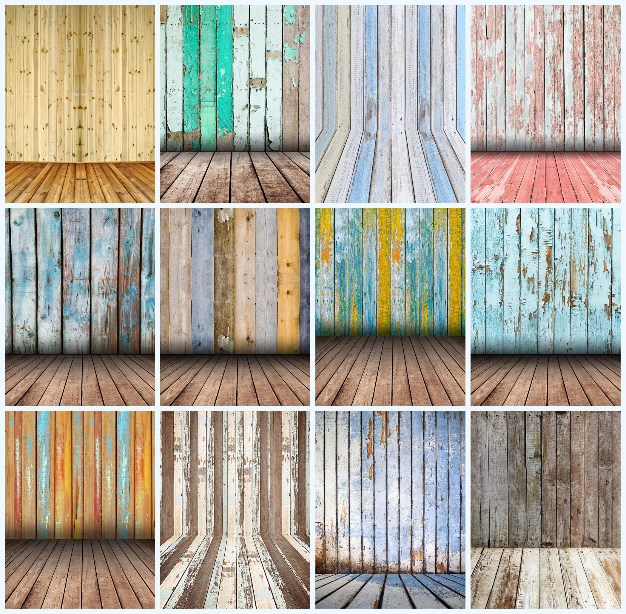 

Mehofond Wooden Wall Backdrop Advertise Food Baby Newborn Baby Shower Texture Photography Background Photo Studio Party Decor