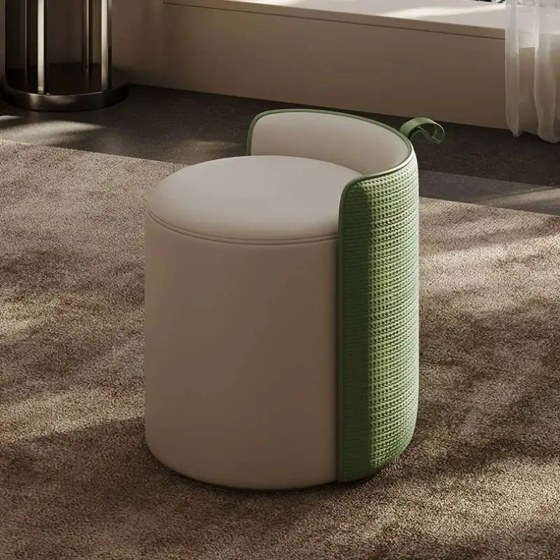 White Beige Makeup Vanity Chair Orange Upgrade Designer Comfy Makeup Vanity Chair Small Round Silla Tocador Bedroom Furniture
