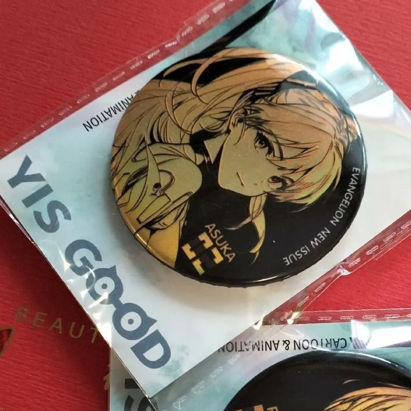 NEON GENESIS EVANGELION Anime Black Gloden Broche EVA Rei Asuka Metalen Badge Rugzak Kleding Decoratie Accessoires Fans Geschenken