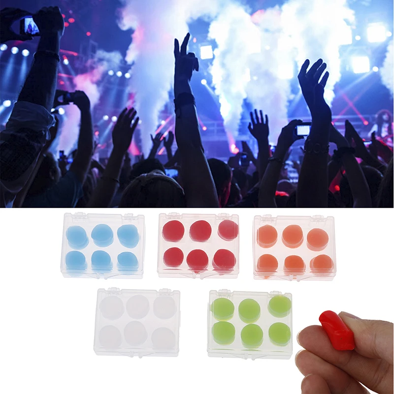 12PCS Silicone Ear Plugs Noise Reduction Sleep Anti Canceling Sound Insulation Earplug Protection Sleeping Reusable Ear Plugs