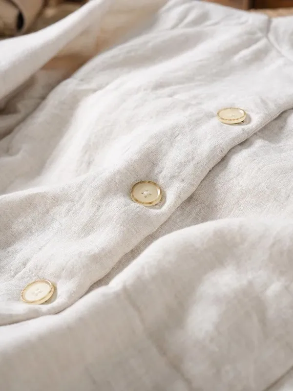 سترة قطنية سميكة بياقة عالية مقاومة للرياح بأسلوب فني للنساء، ملابس قطنية للخريف والشتاء بأكمام طويلة وزر واحد