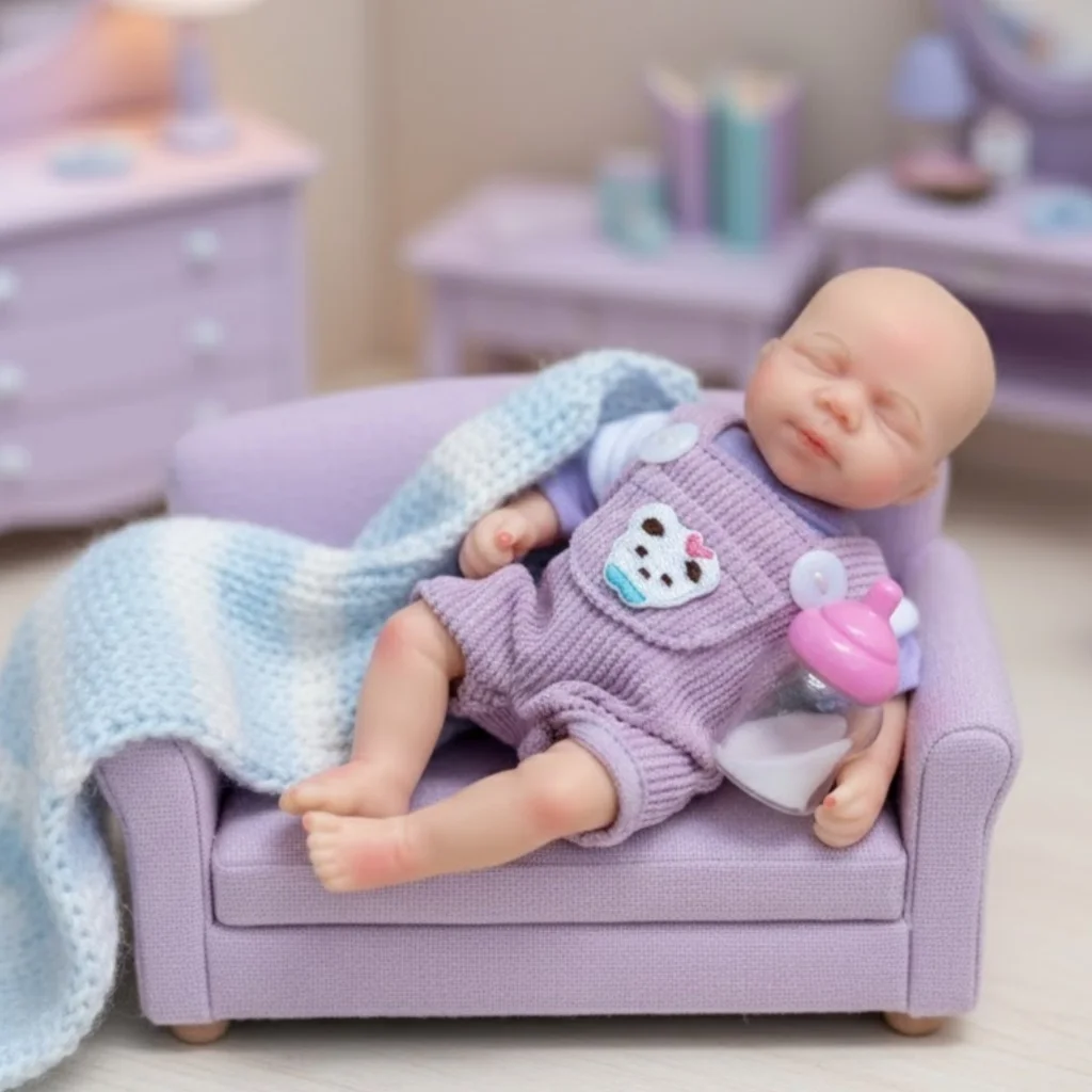 

AnjoDoll 6Inch Mini Adorable Pascale Reborn Dolls Painted Silicone Realistic Newborn Baby Doll Toys For Kid's Gift Bebê Reborn