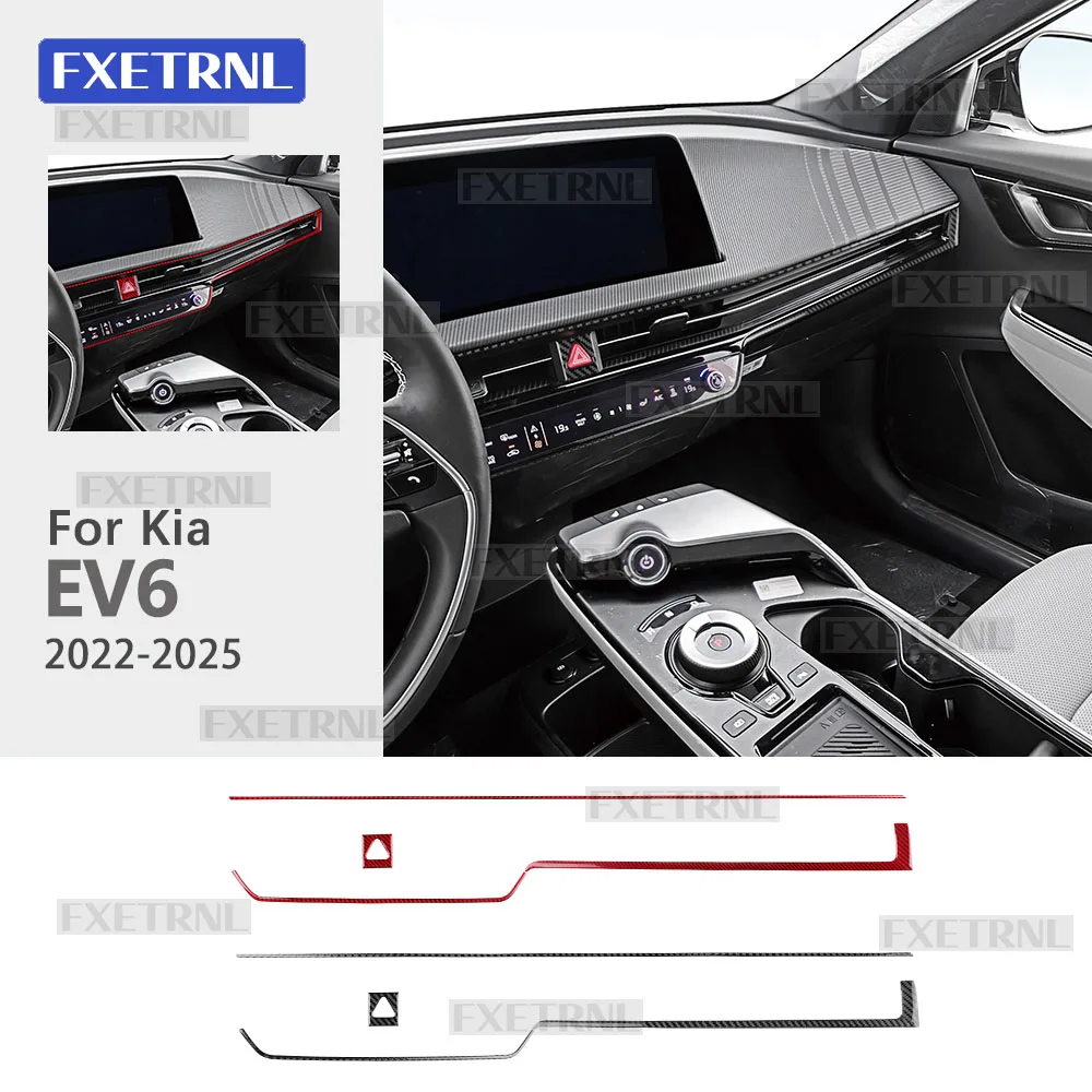 

Real Soft Carbon Fiber Sticker For Kia EV6 GT EV 2022 2023 2024 2025 LHD RHD Car Passenger Air Outlet Strip Interior Trim