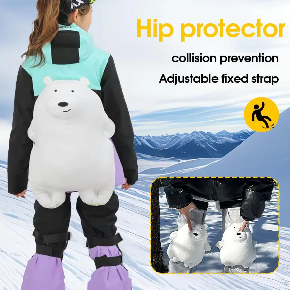 Adultos deportes al aire libre esquí snowboard protección de cadera oso blanco protección de cadera equipo de esquí niños rodillera almohadilla de cadera