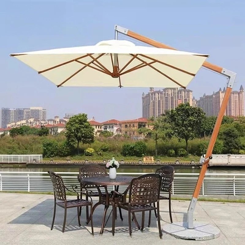 Outdoor parasol umbrella Aluminum alloy 7-character hanging umbrella White Roman umbrella outside