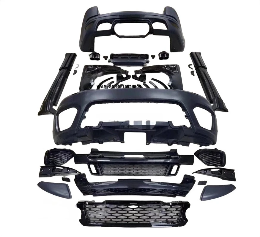 

For RR Sport 2014-2017 OE Style Upgrade to SVR Version Front and Rear Bumper Completely Low Upgrade to High Body Kit