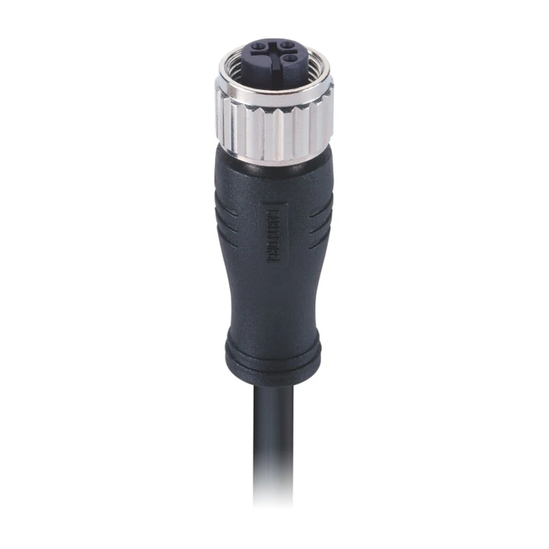 M12 a Code Female Waterproof Circular Connector 3 Pin Molded with 2M PVC Un- Cable