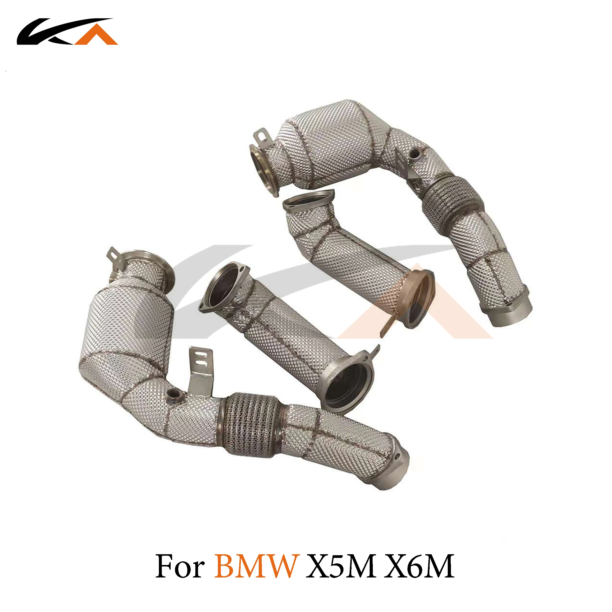 KA Tuning downpipe exhaust stainless steel headers for 2024 BMW X5M X6M 4.4T performance auto parts heat shield catted