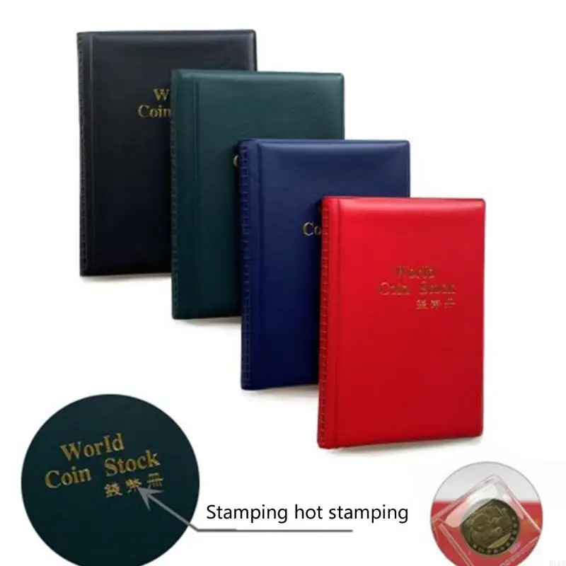 R1WB Coin Collection Album 120 Pockets Coin Holder Book Coin Storage Album Money Penny Pocket สำหรับนักสะสม 4 สี