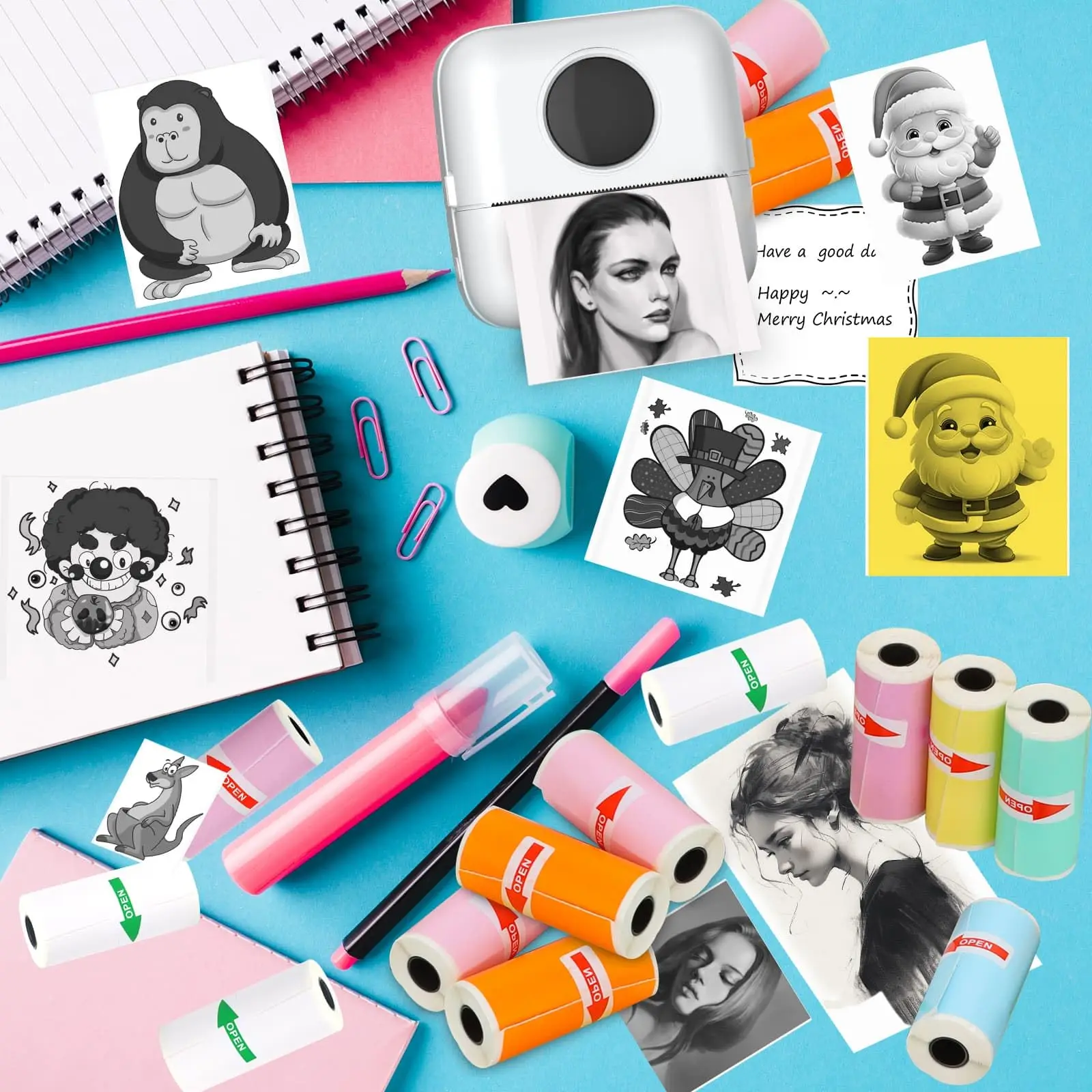 Mini Printer Paper For peripage Self Adhesive Thermal Paper Printable Sticker Paper for Pocket Thermal Printer Paper 57mmx3m