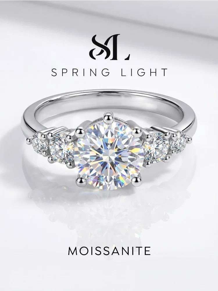 Real 1CT Certified Moissanite Diamond Engagement Rings for Women Wedding Anniversary High Quality Jewelry