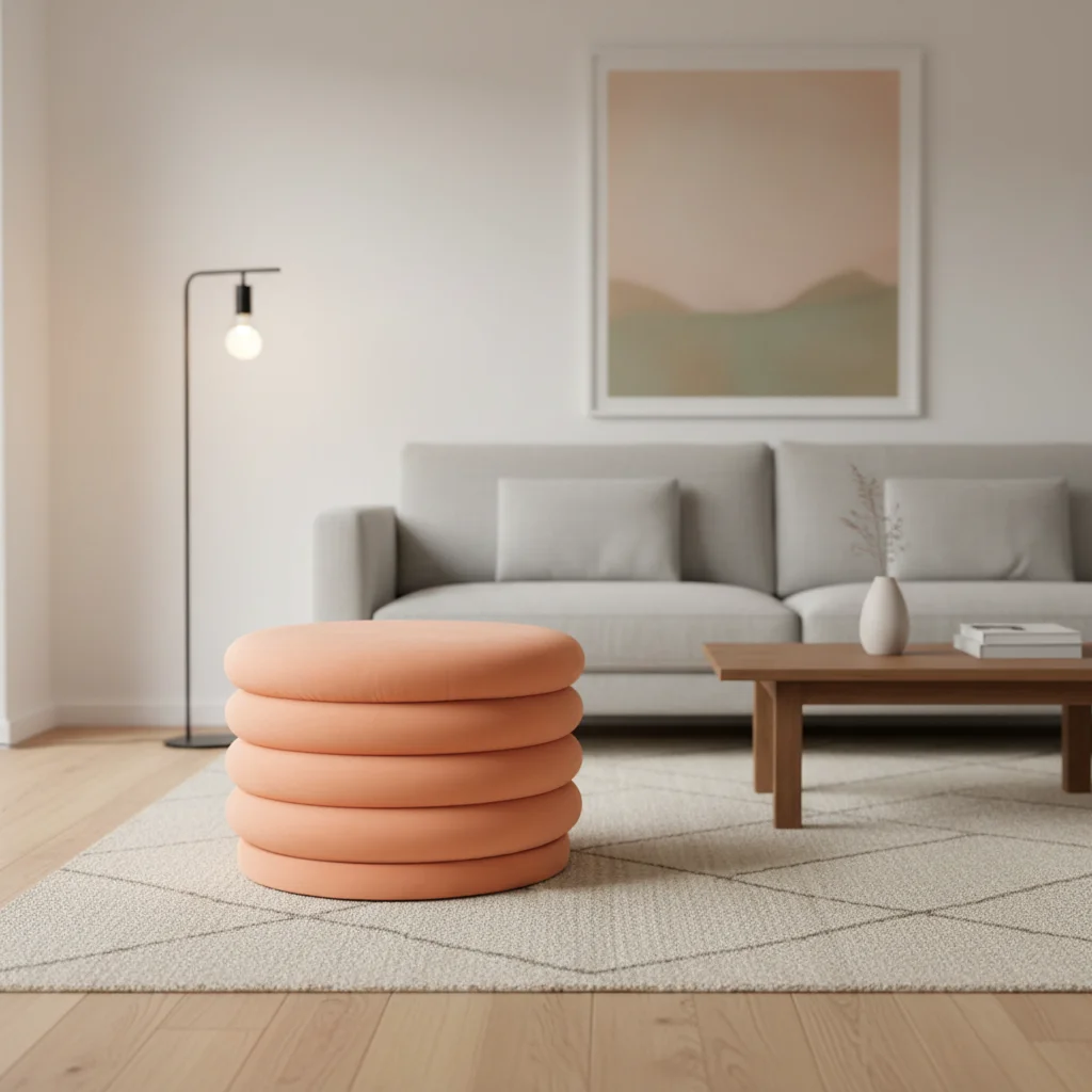 Modern Fabric Storage Stool Removable Cover Customized Color Logo Multi-functional Durable Seating Living Room Bedroom Apartment