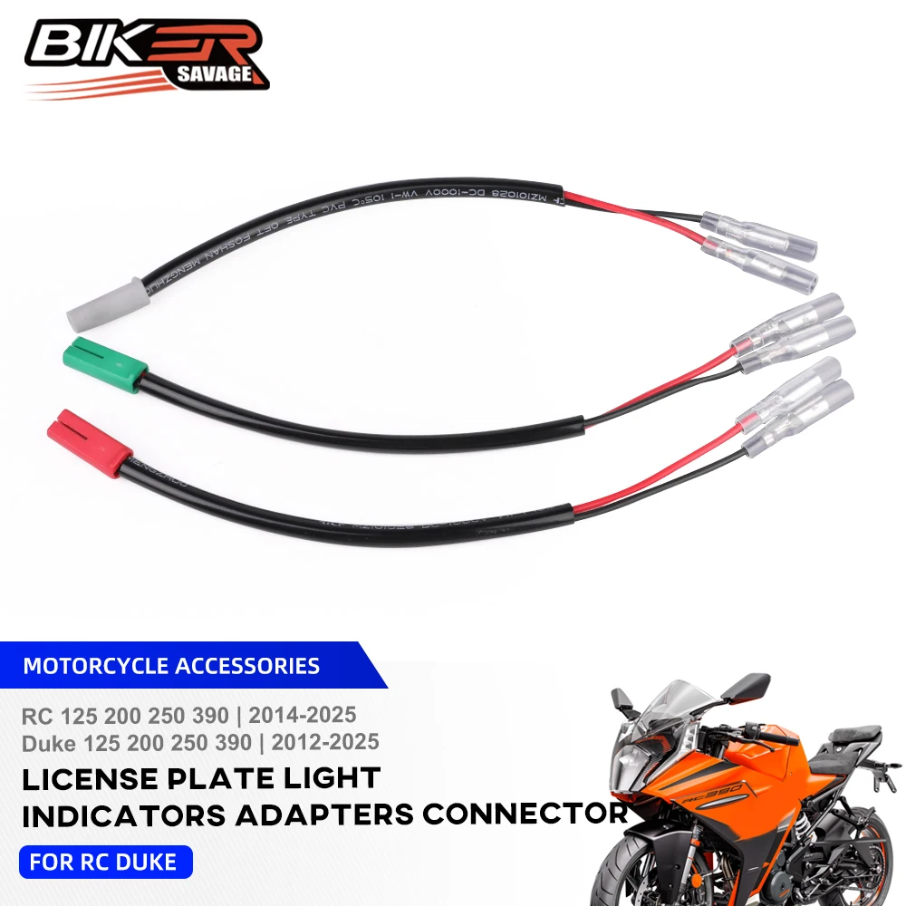 For Adv DUKE RC 390 250 200 125 2025 License Plate Light And Turn Signal Adapters Plug Connector Harness Motorcycle Accessories