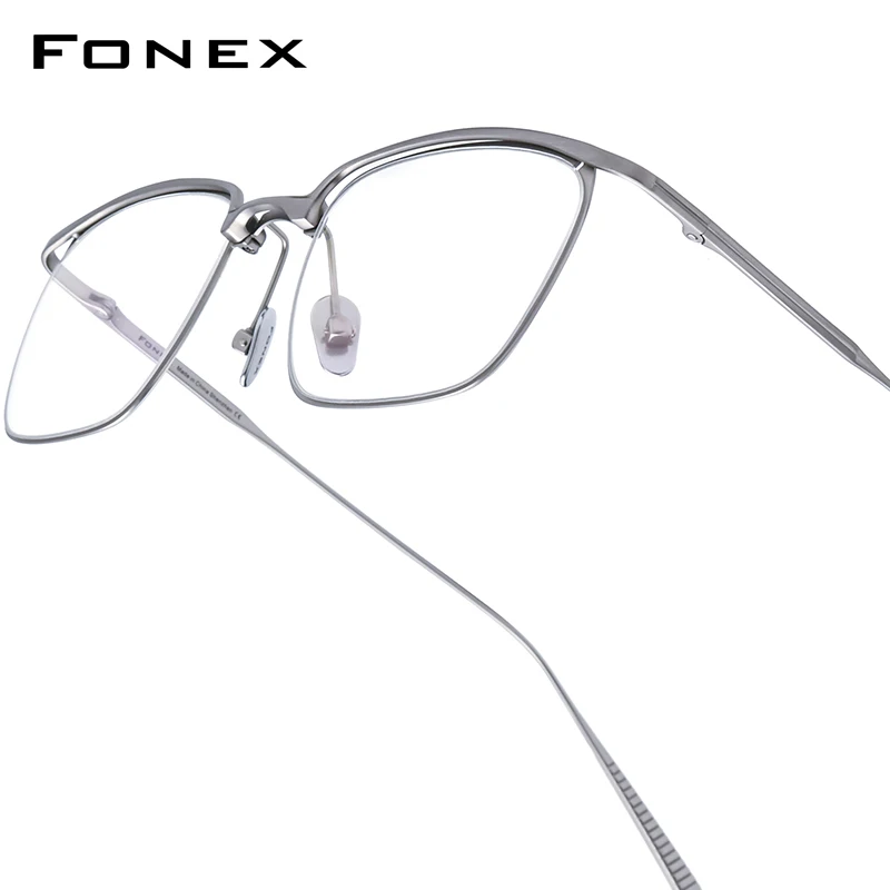 FONEX Titanium Glasses Frame Men Brand Design Ultralight Square Eyeglasses Japanese Ultralight High Quality Thin Eyewear 85724